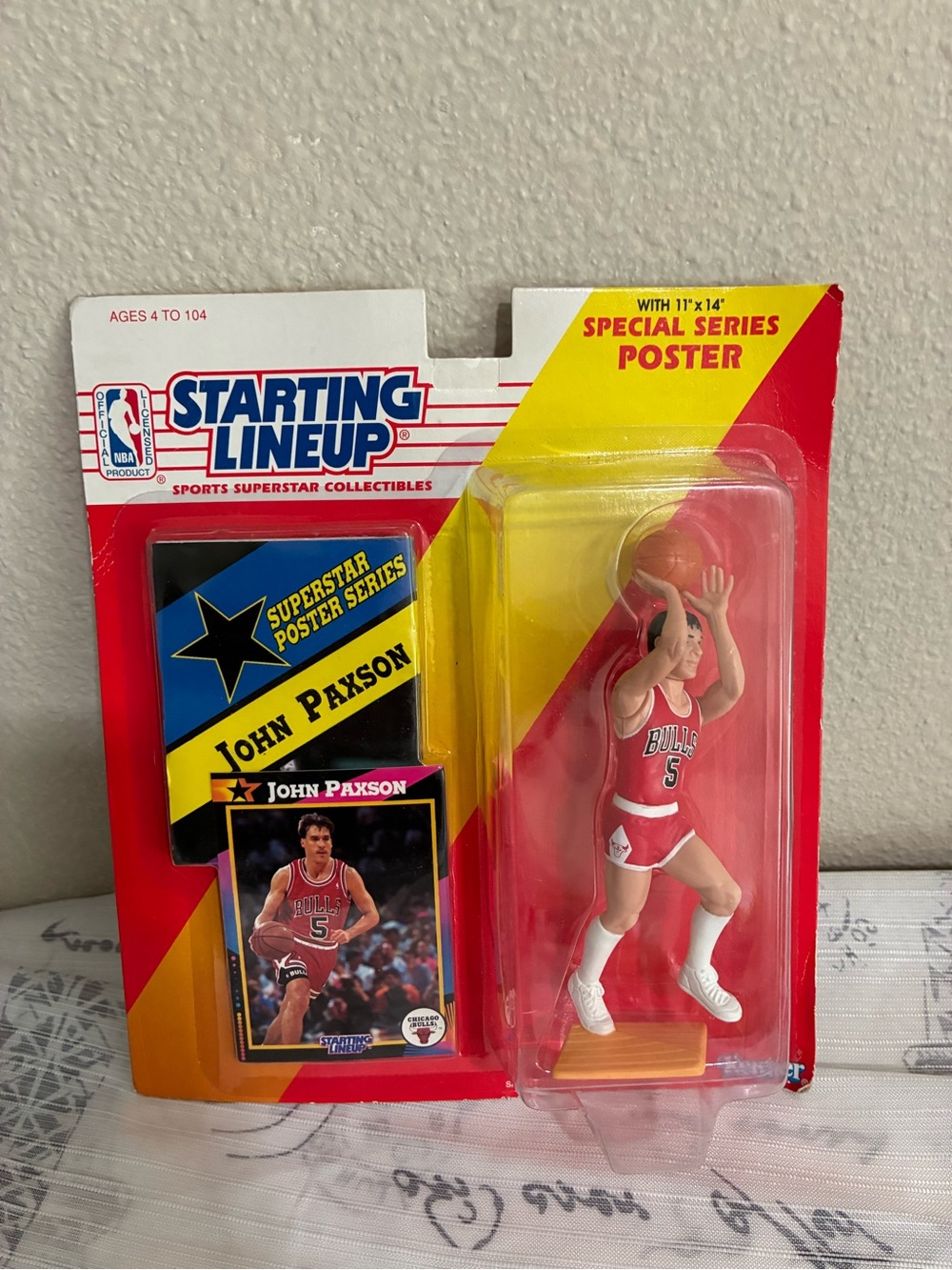 1992 Starting Lineup John Paxson Superstar Poster Series MOC